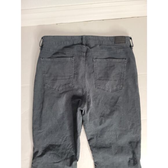 AMERICAN EAGLE Jeans Womens SZ 16 Super High Rise Flare Gray Corduroy 70's Inspo - Picture 9 of 10